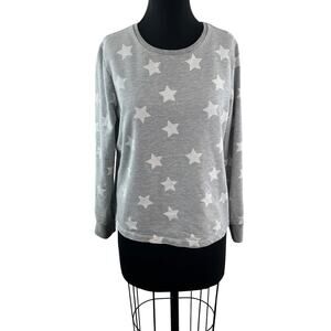 ASOS Gray White Sweatsuit Set Cotton All Over Stars Short Pants Lounge Wear Sz 6